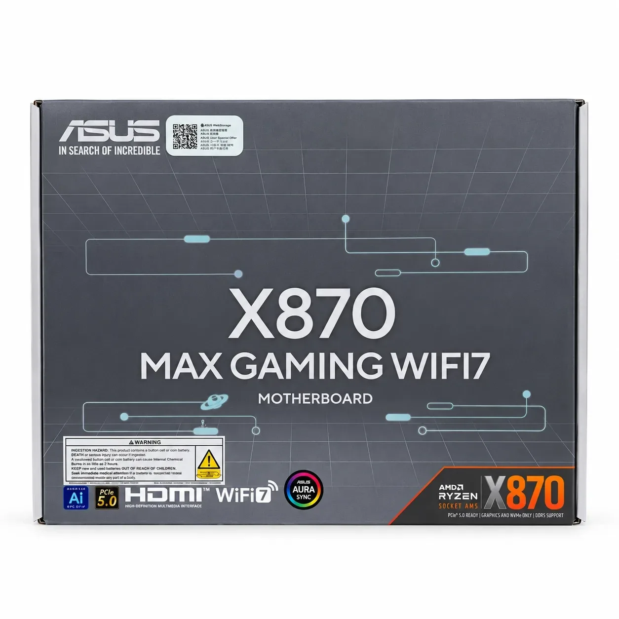 Board Asus X870 - Max Gaming WIFI7 Negra AM5
