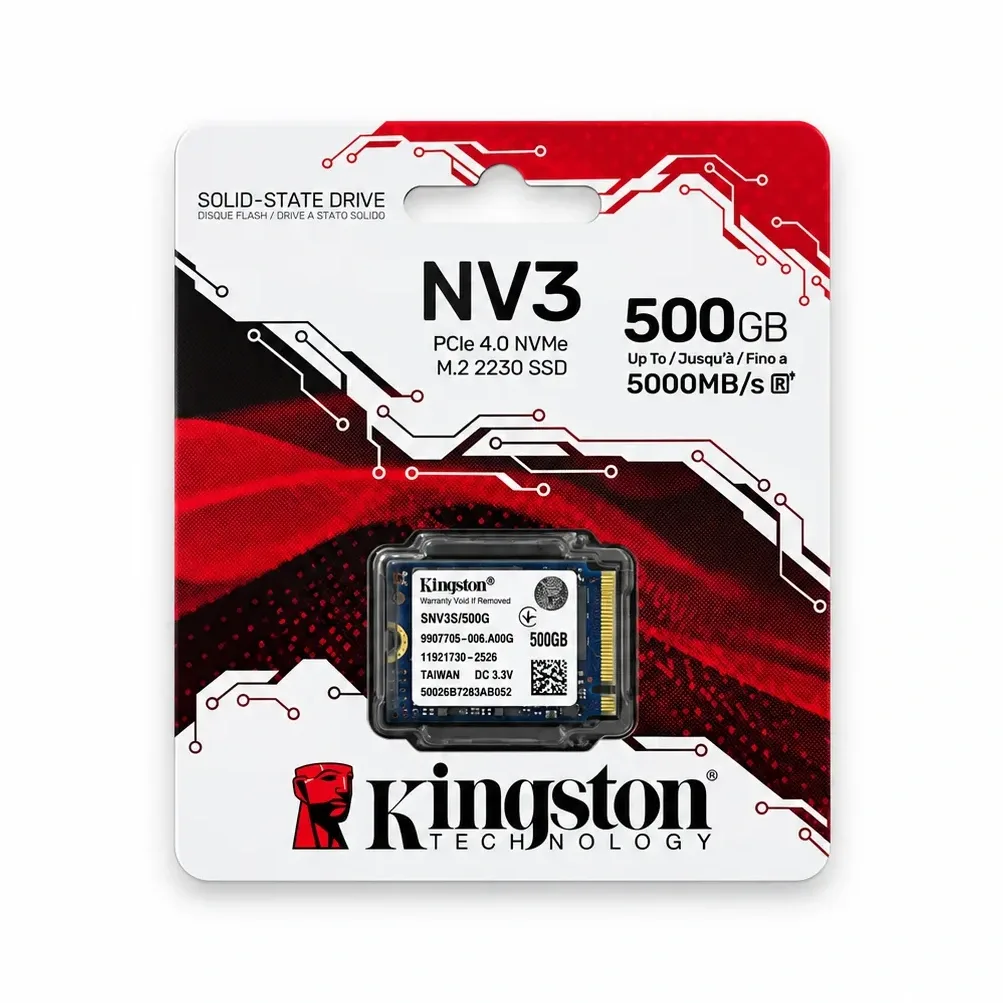 SSD M.2 NVMe 2230 500GB Kingston NV3 GEN4 - 5000mbs