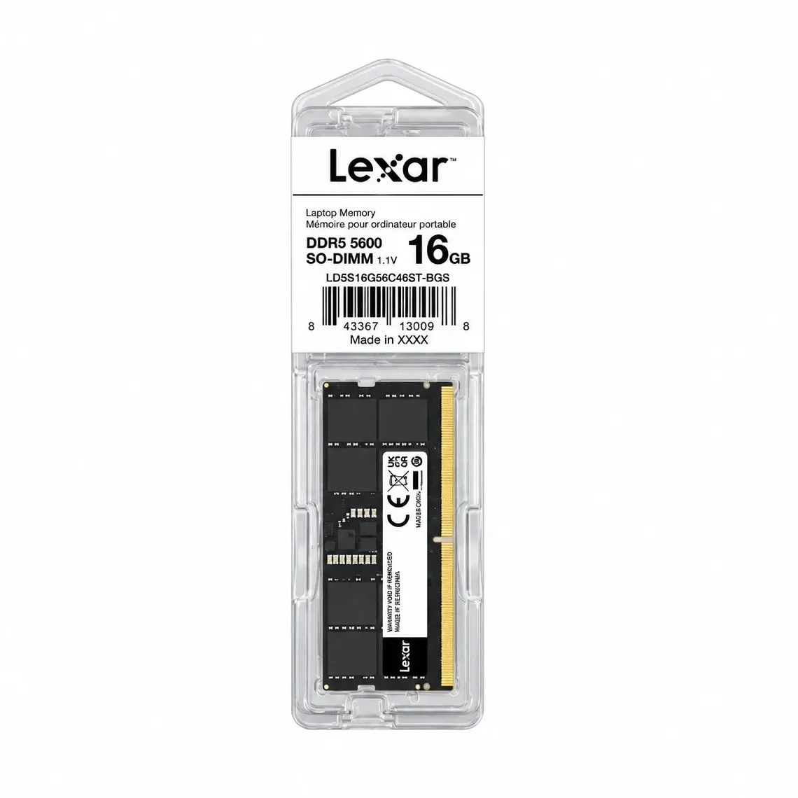 Memoria DDR5 16GB 5600MHZ Lexar Portatil 2.5"