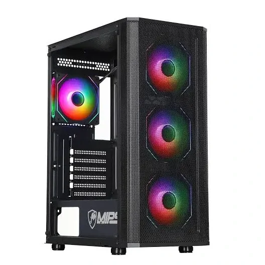 Chasis Mips Nautilus 4FAN Argb + Vidrio Templado Lateral