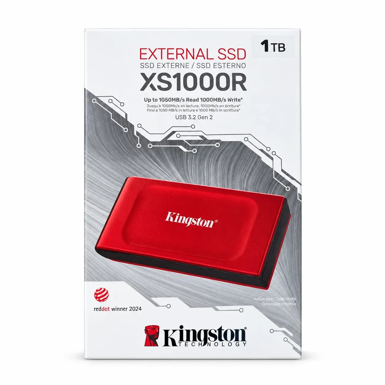 SSD EXTERNO 1TB KINGSTON XS1000 ROJO